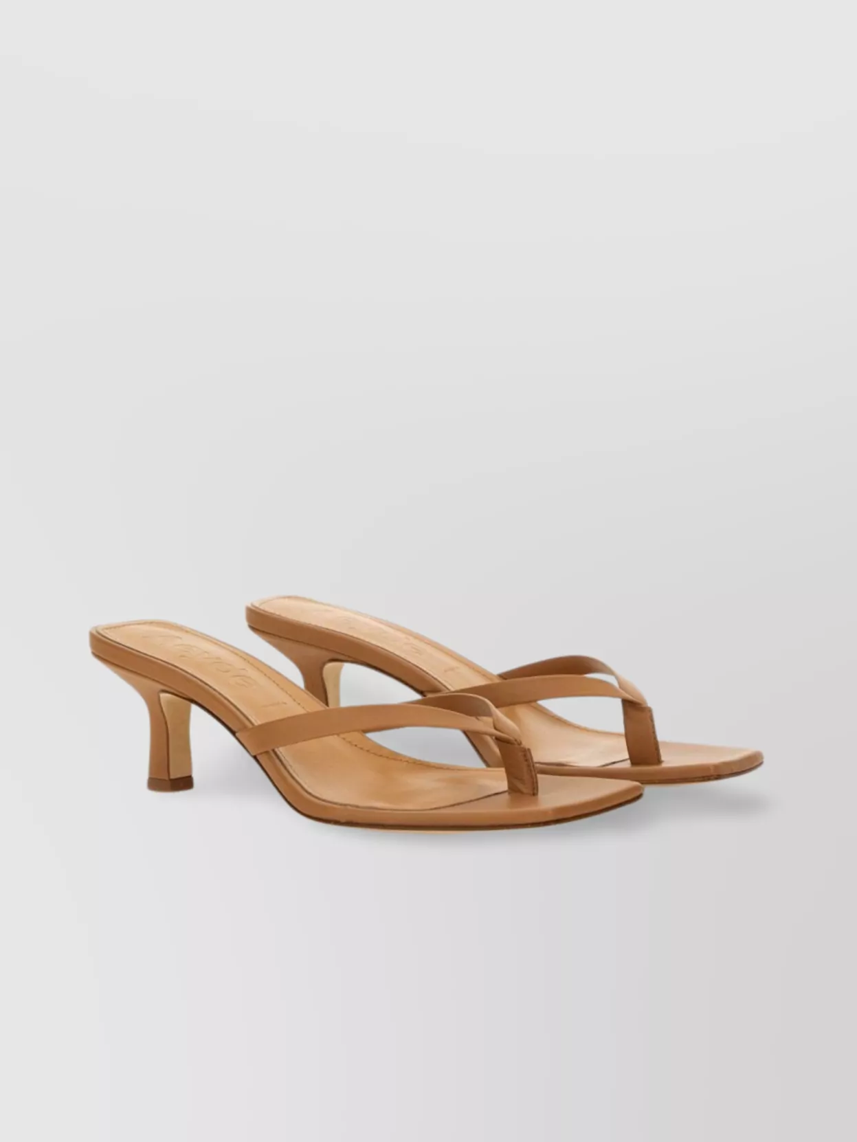 AEYDE SQUARE TOE MID HEEL SANDALS