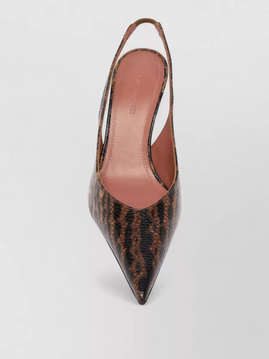 Amina Muaddi snake-print slingback pumps