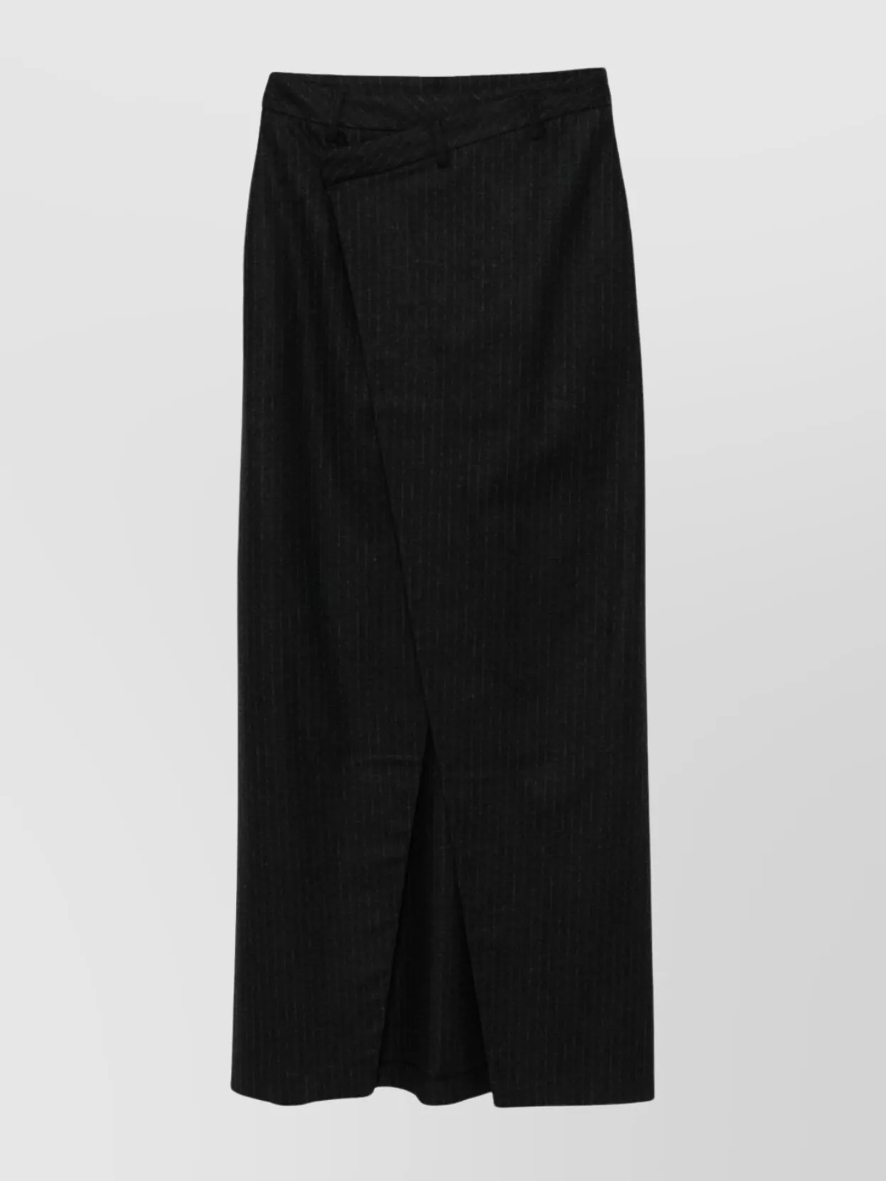 Le Sully Studio Pinstripe Midi Skirt In Black