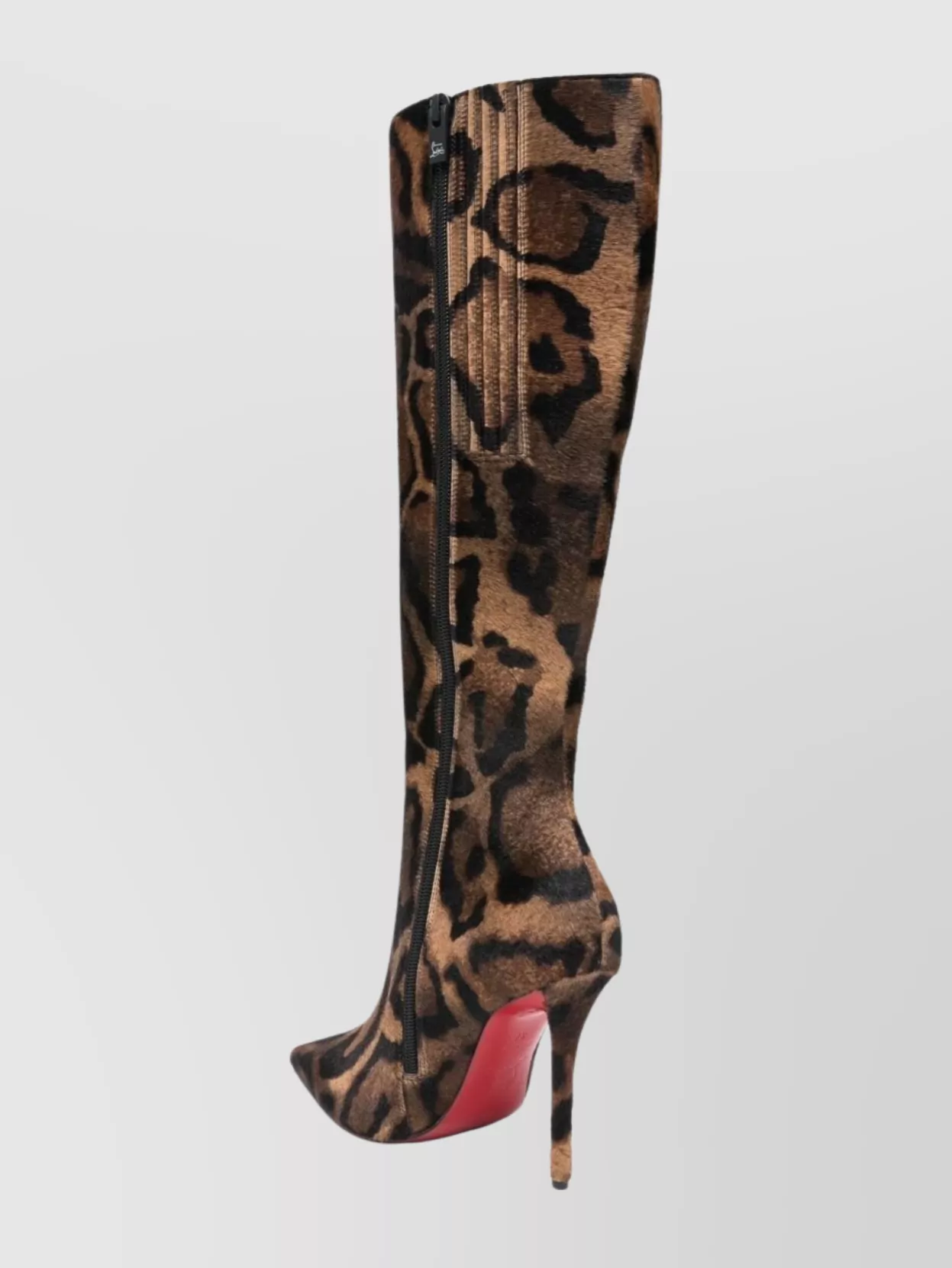 Christian Louboutin Stylish Stiletto Ankle Boots With Animal Print In Brown