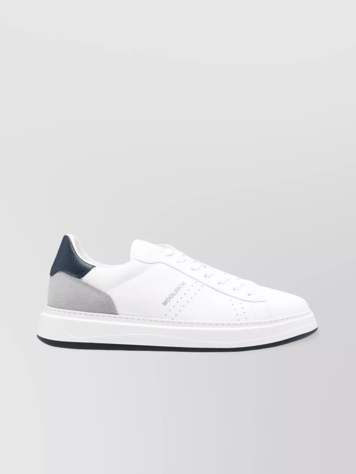 Woolrich Sneaker With Contrast Heel Panel In White