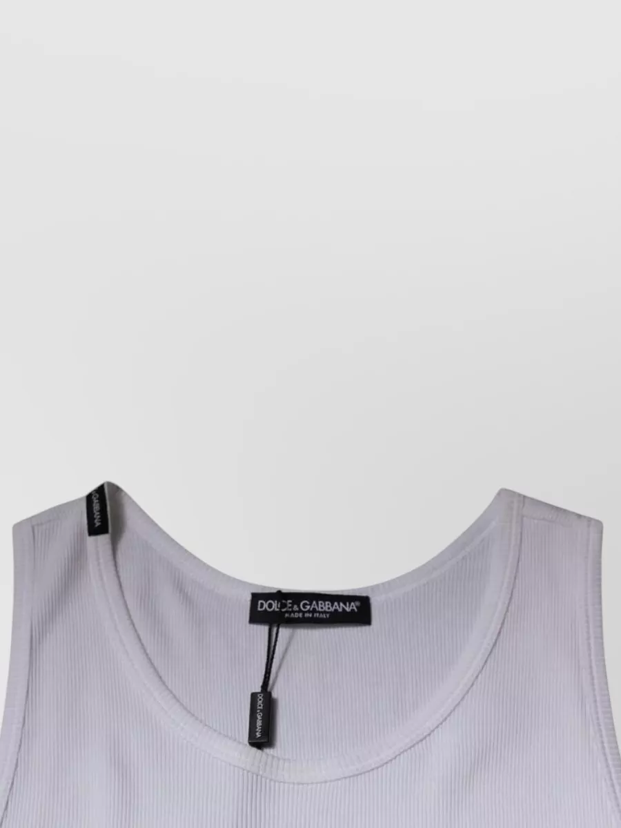 Dolce&Gabbana Ribbed Sleeveless Cotton Tank Top