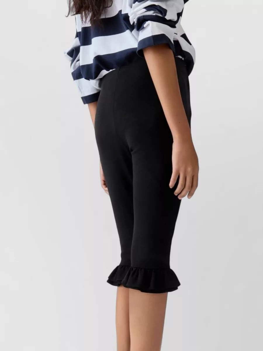 Jacquemus Mid-Rise Cropped Ruffled Bermuda Shorts
