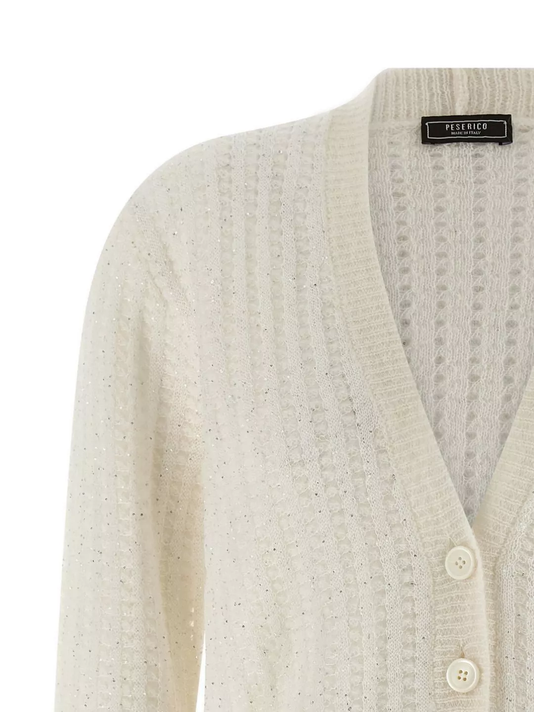 Peserico Tricot Cardigan Sweaters And Cardigans White In White