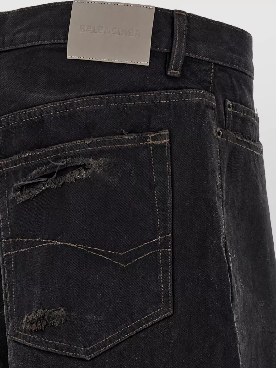 Balenciaga Denim Mid-Rise Barrel-Leg Jeans