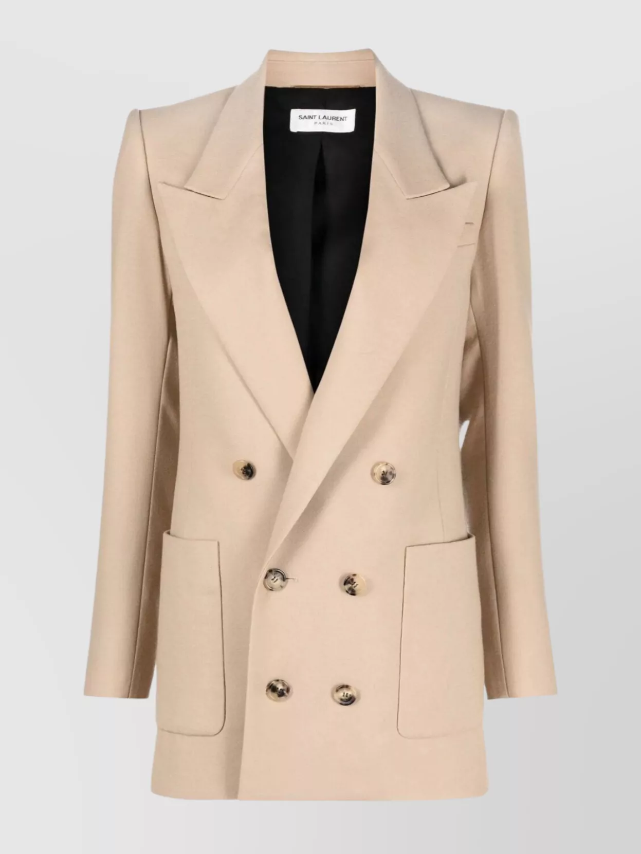 Shop Saint Laurent Tailored Double-breasted Jacket With Padded Shoulders