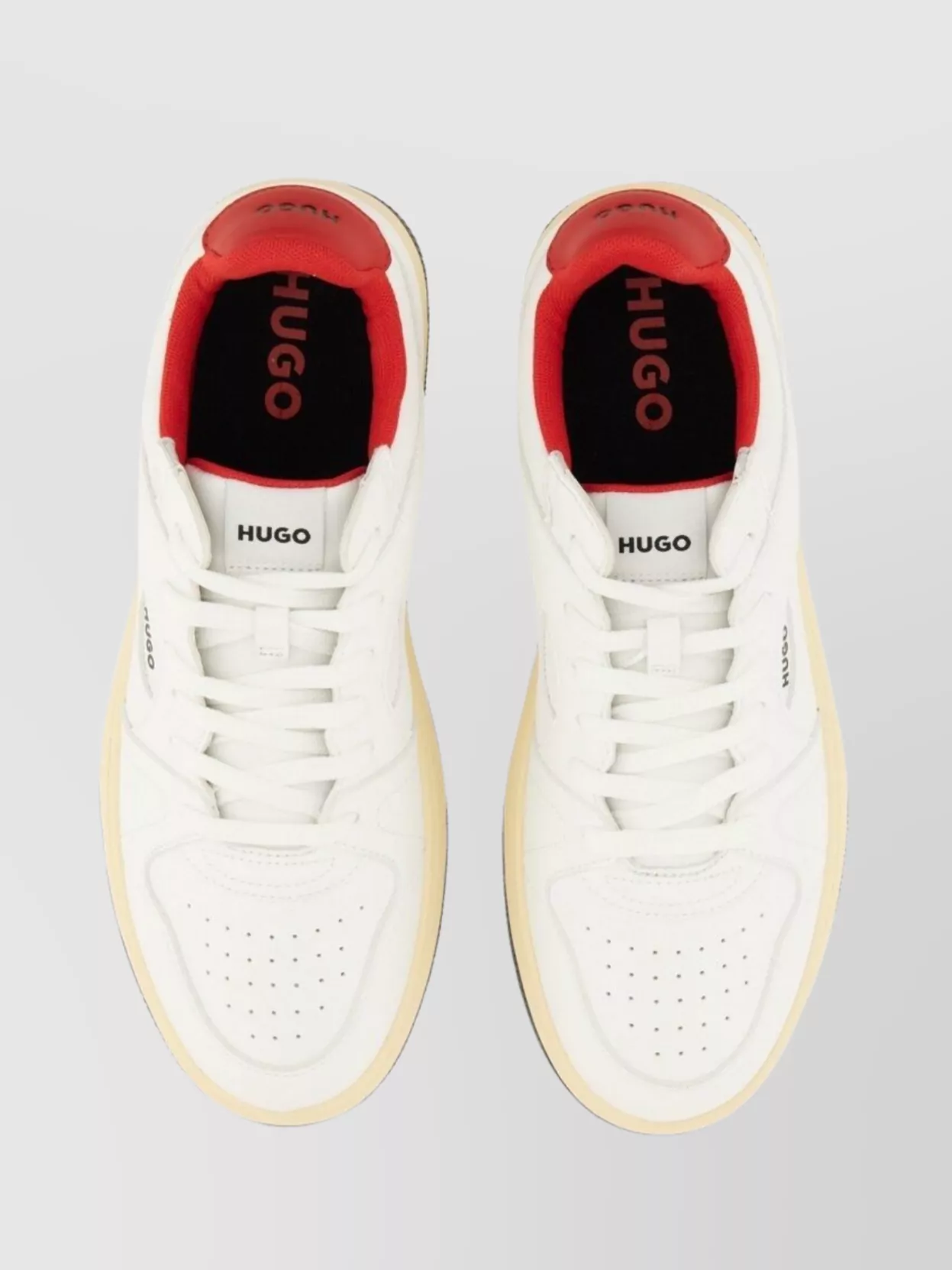 Hugo Boss Leather Sneaker With Contrast Heel Tab