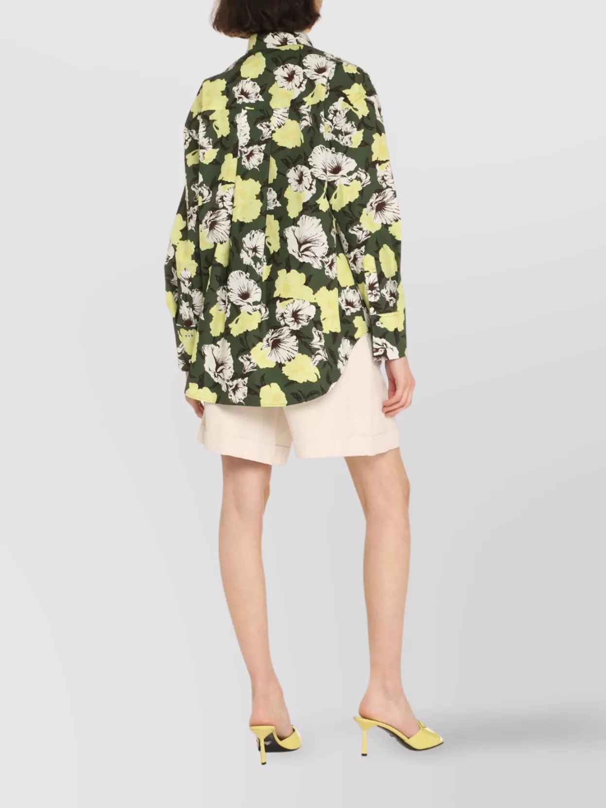 Msgm Cotton Shirt With Floral Print And Collar