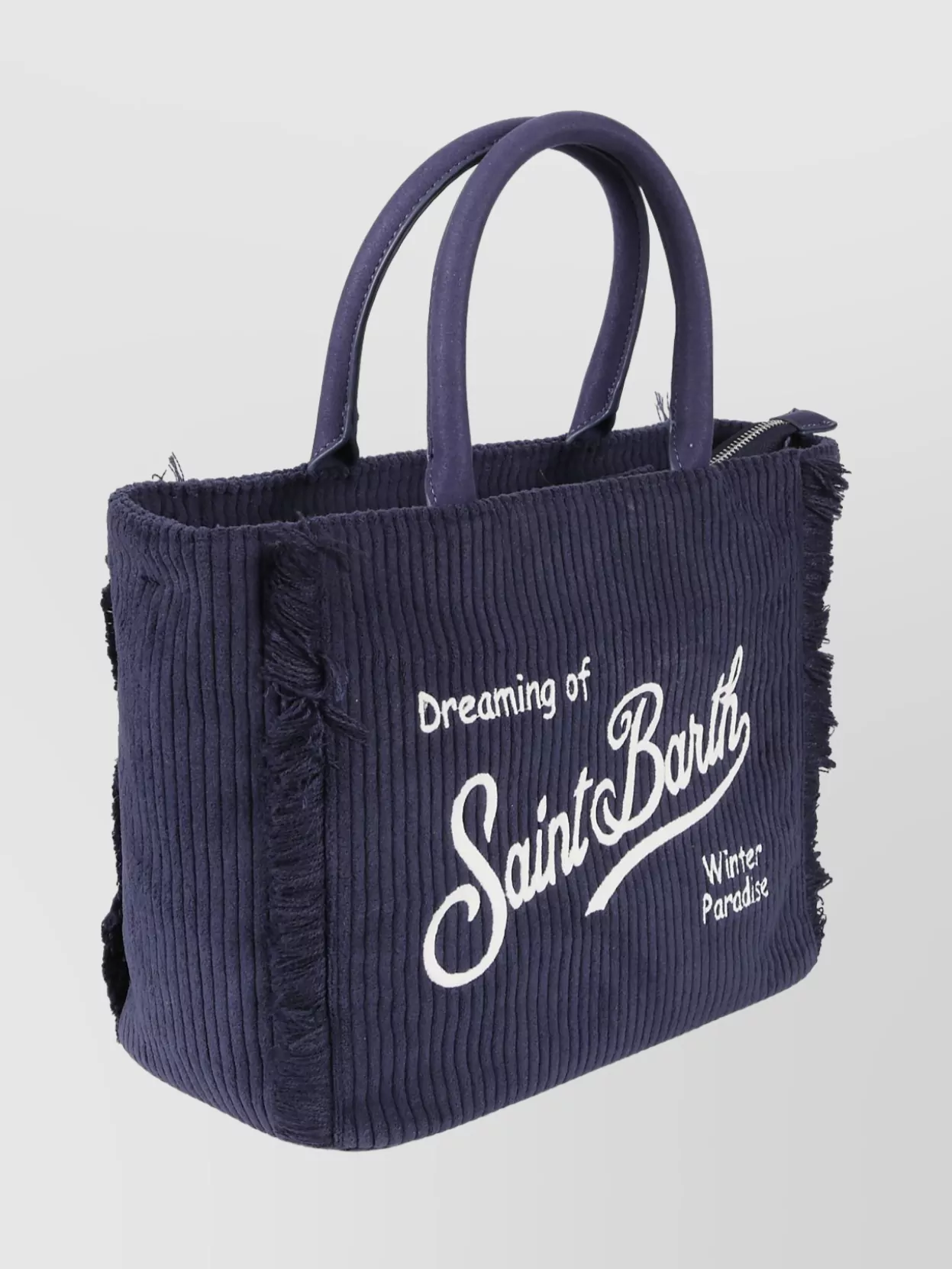 Mc2 Saint Barth Textured Tote Bag Fringed Edges