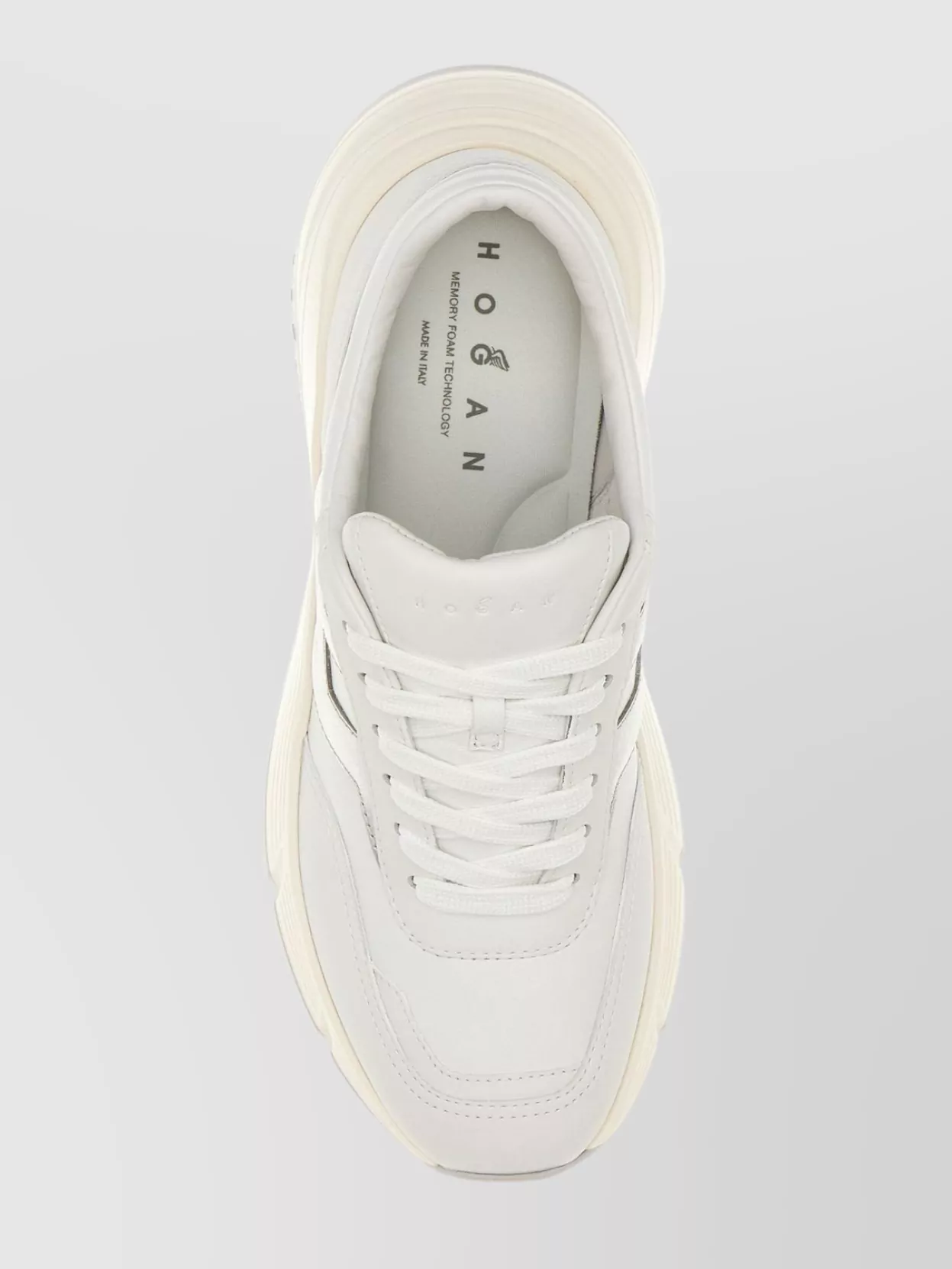 Hogan Leather Low-top Round Toe Rubber Sneakers