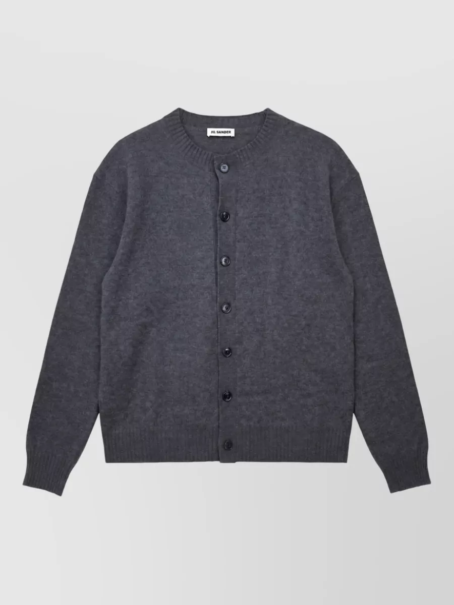 Jil Sander Fine-knit wool crew-neck buttoned cardigan