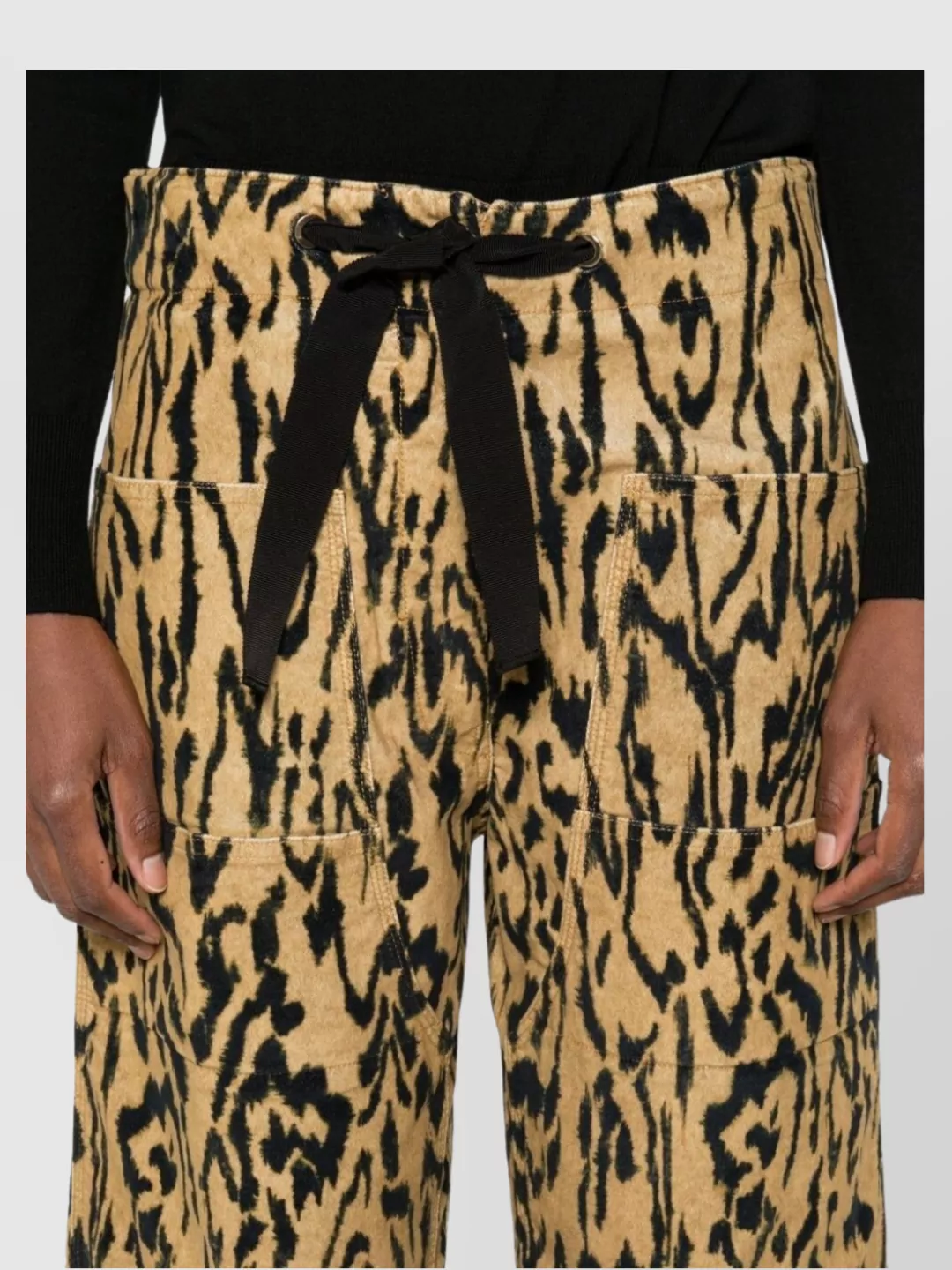Forte Forte Animal Print Wide Leg Straight Trousers