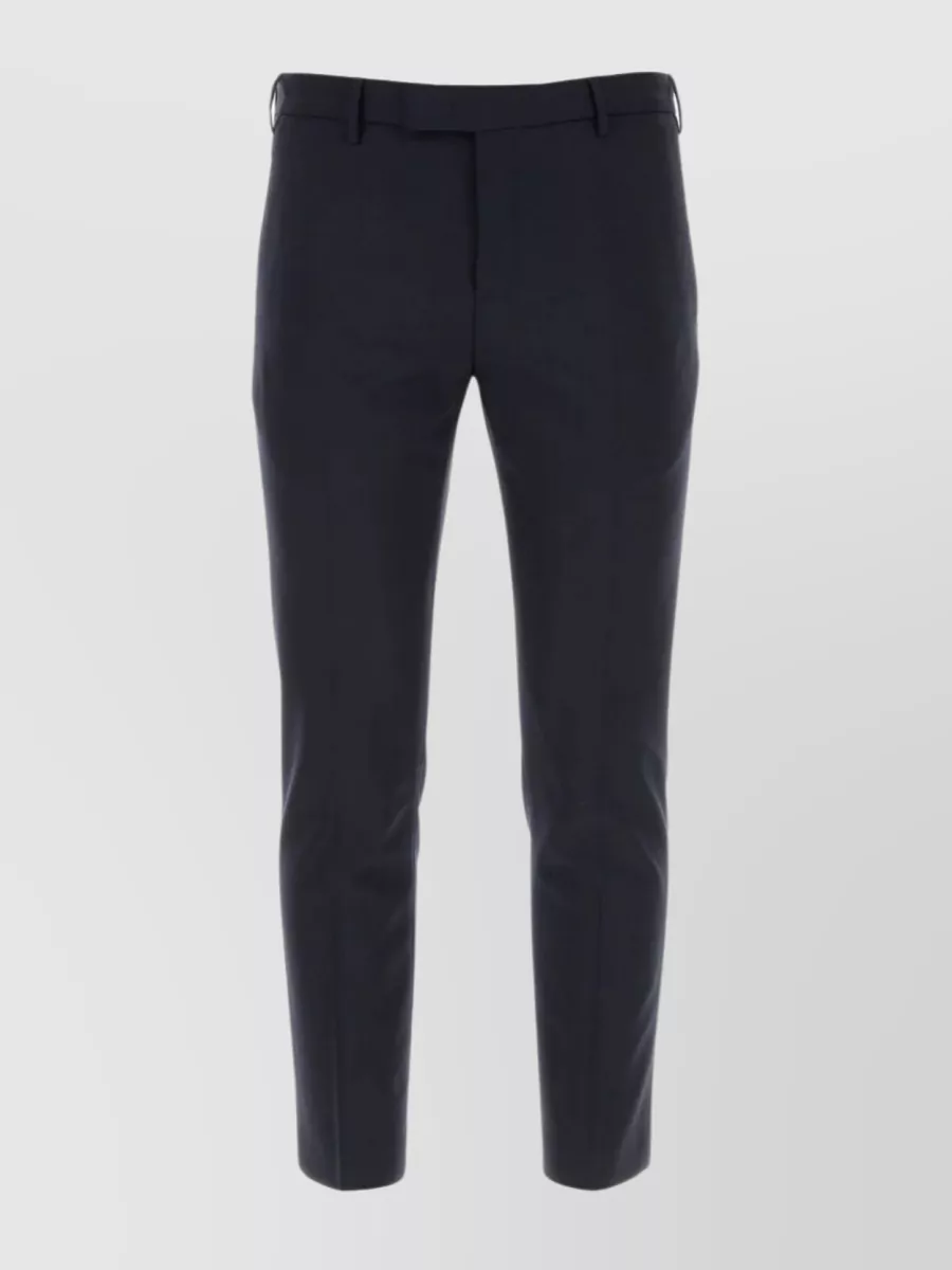 Shop Pt Torino Tailored Wool Trousers With Detachable Feather Accent In Grey