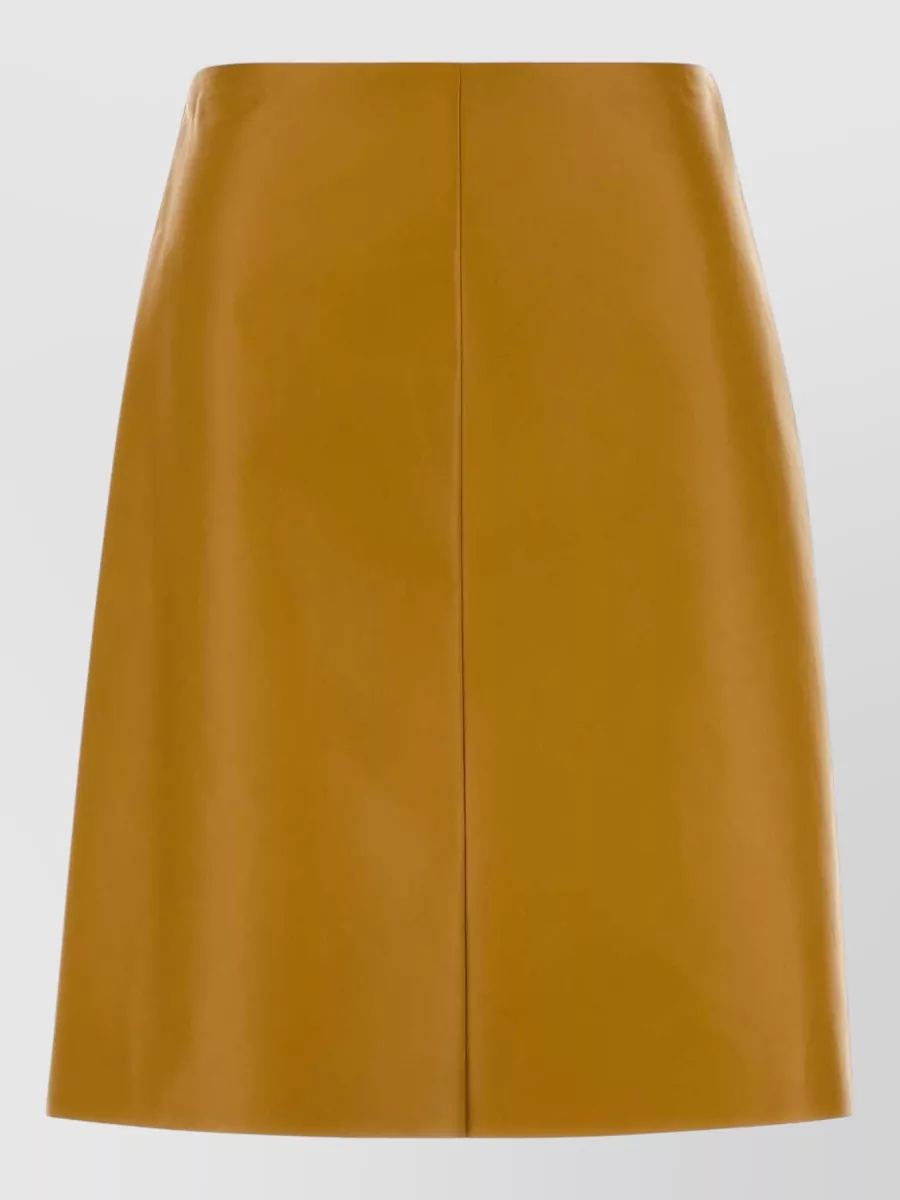 Miu Miu Nappa Leather Skirt High Waisted Seams