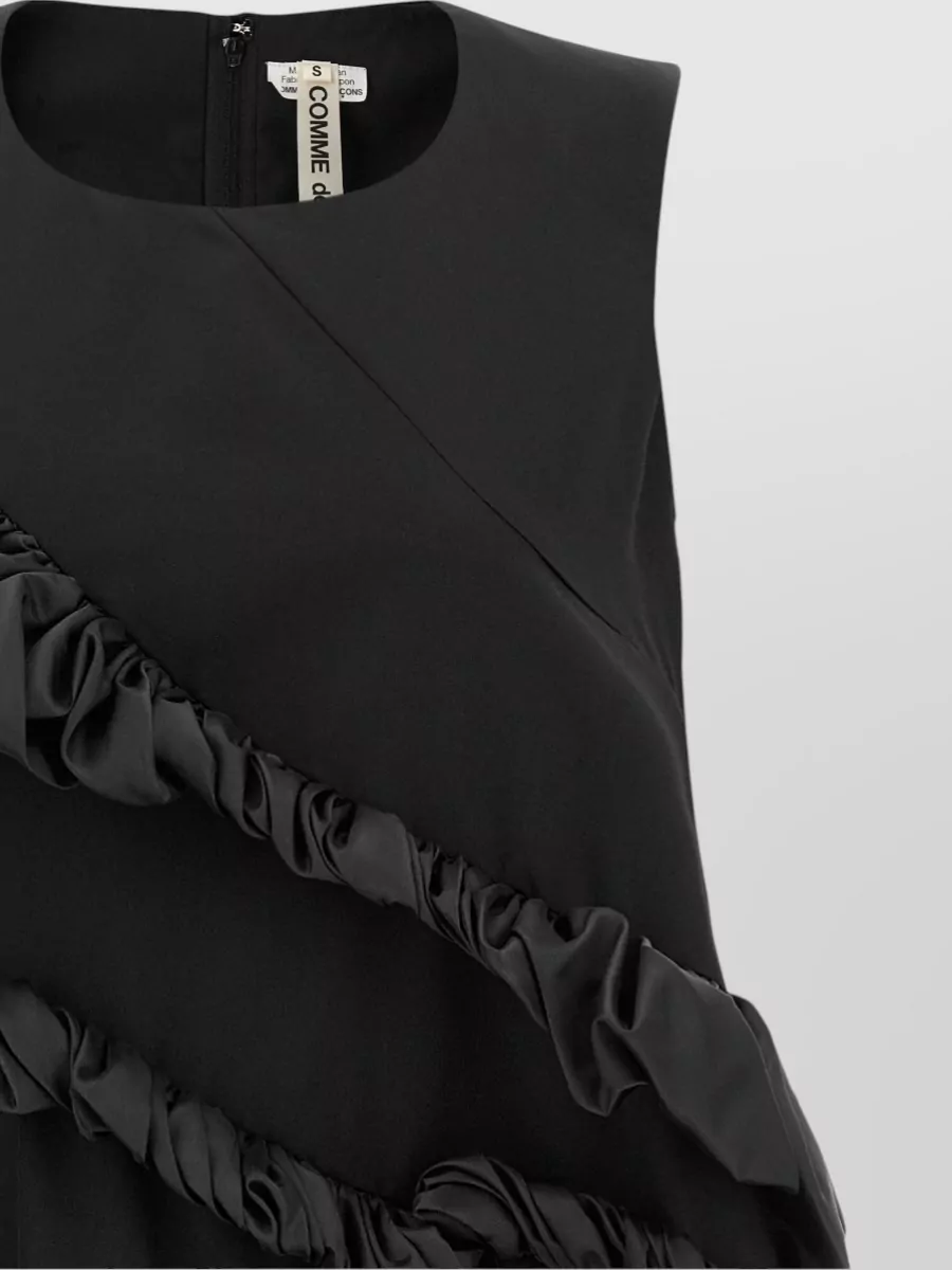 Comme Des Garçons Ruffled Asymmetric Sleeveless Mini Dress