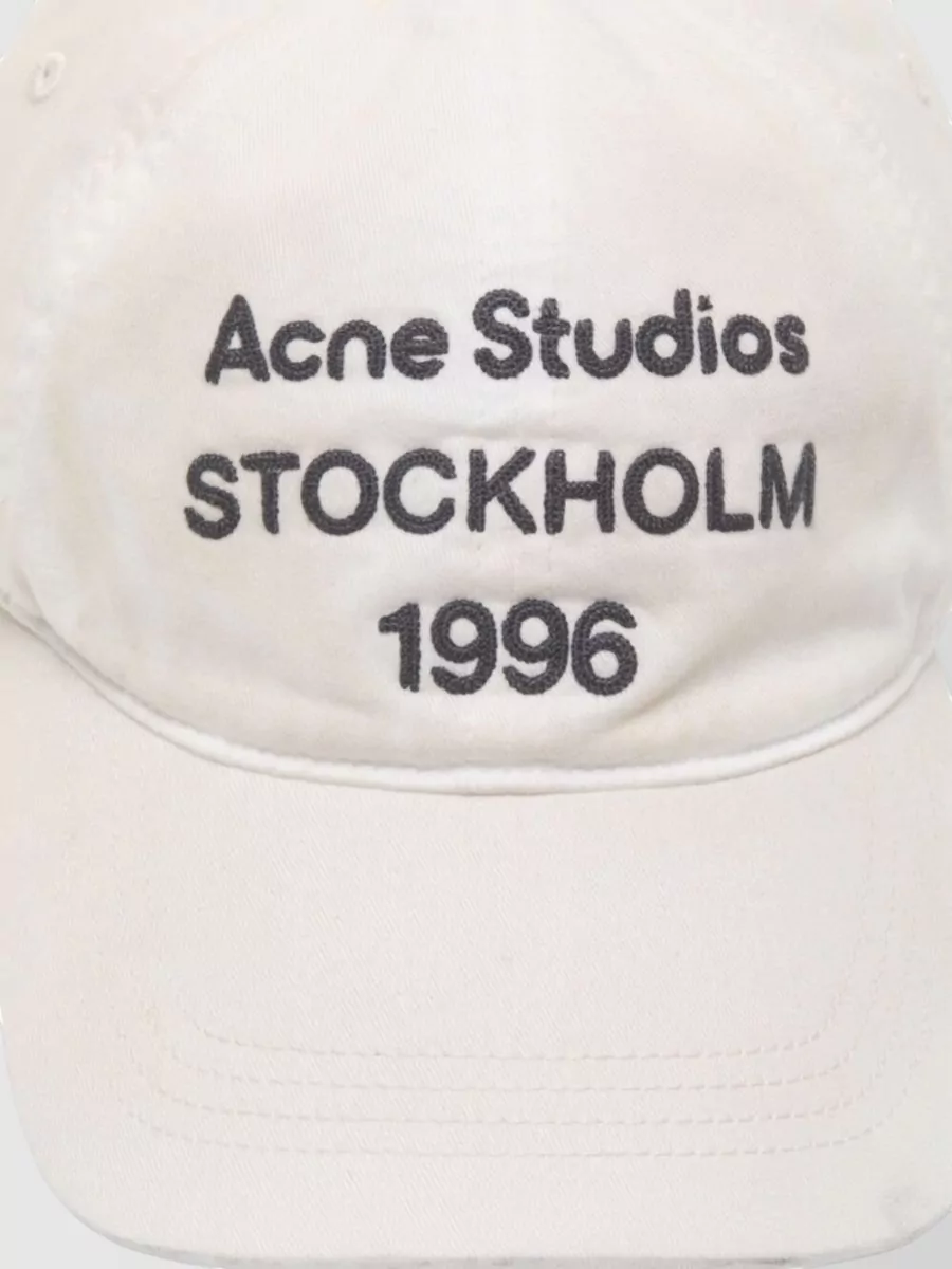 Acne Studios Logo Baseball Cap Curved Peak Topstitched