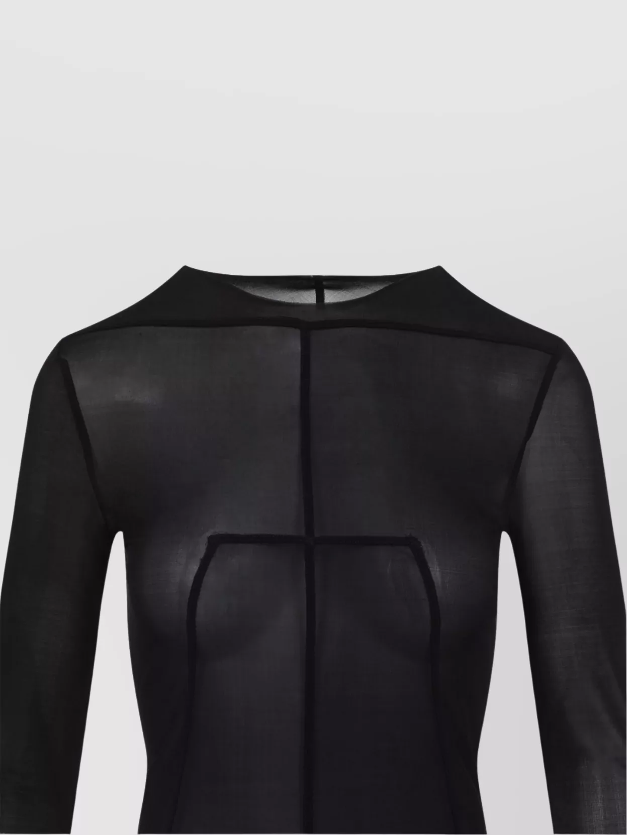 Rick Owens Fitted High Neck Top In Luxurious Cupro-elastane Blend