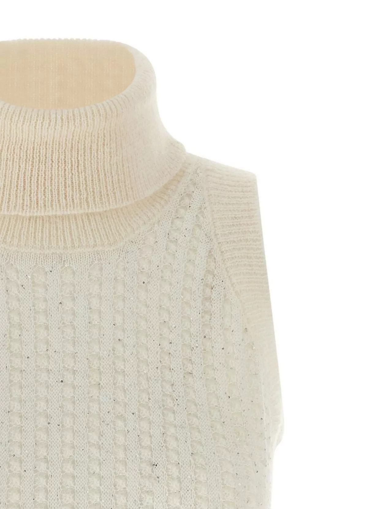 Peserico Turtleneck Sleeveless Knit Sweater Design