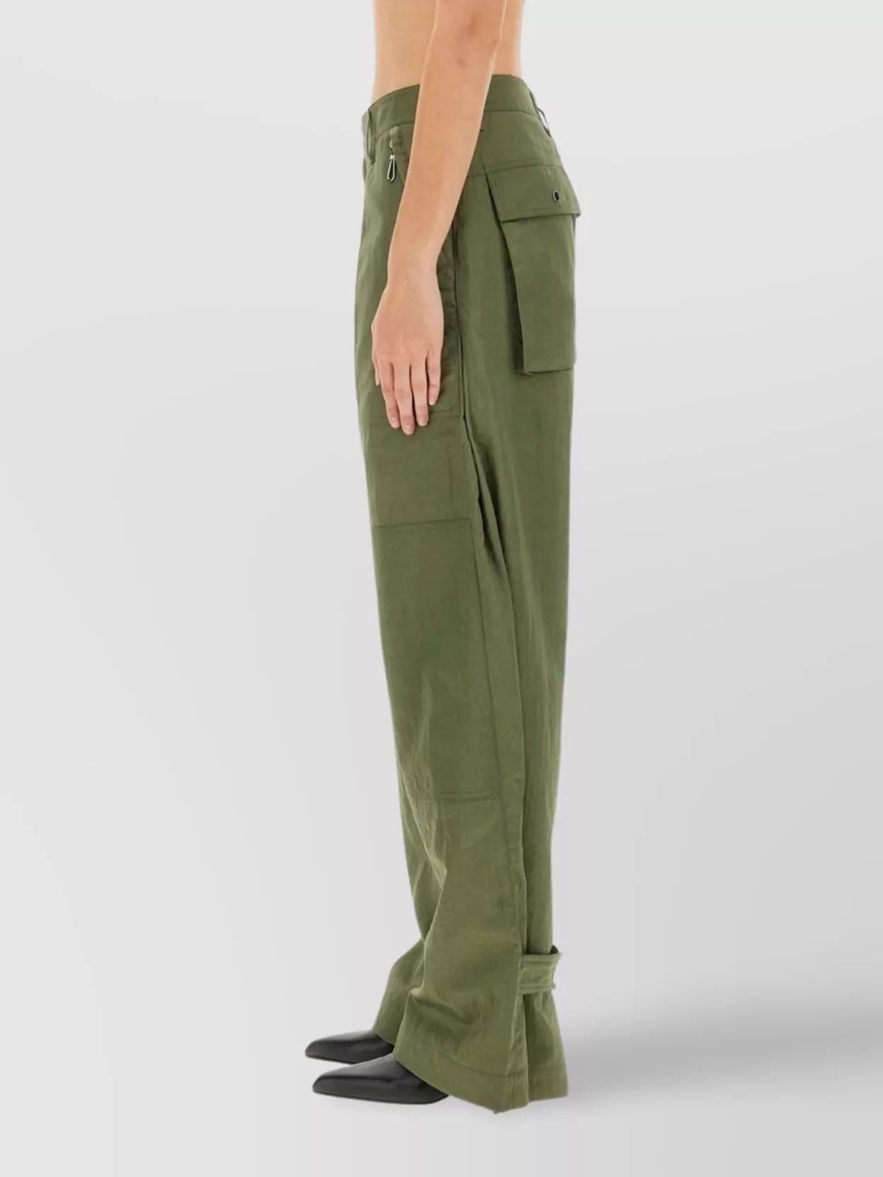 Paco Rabanne Wide Leg Cargo Trousers With Pleated Front