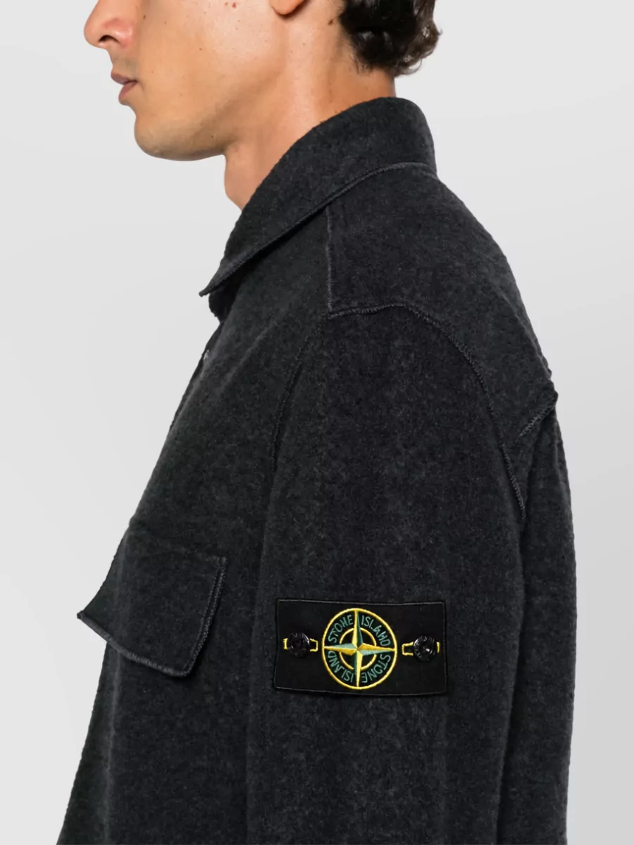 Stone Island Wool-Blend Long-Sleeve Shirt Jacket