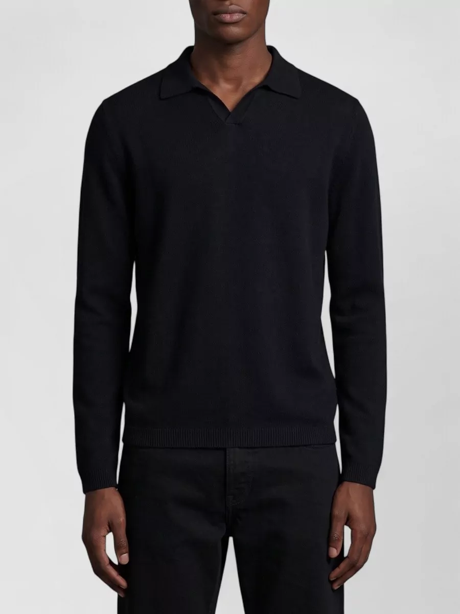 The Row cashmere ribbed long-sleeve polo shirt