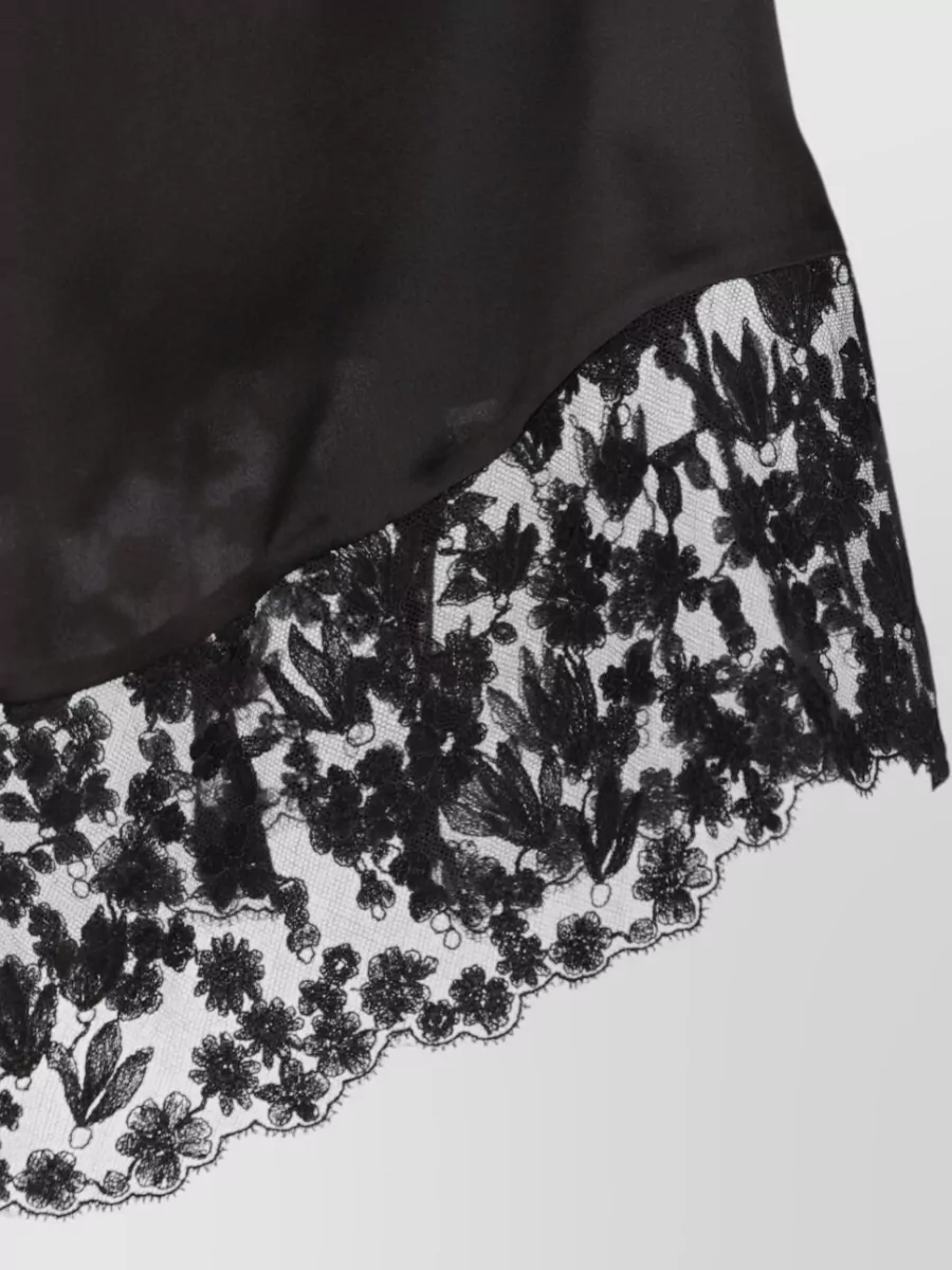 Fendi Silk Lace-Detail V-Neck Midi Nightdress