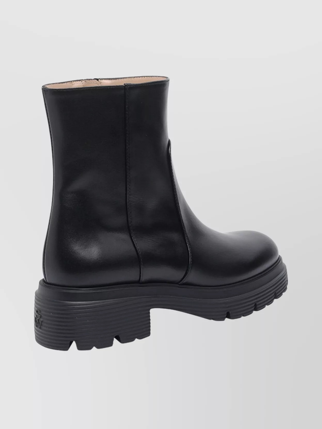 Stuart Weitzman Chunky Heel Leather Ankle Boots With Lug Sole In Black
