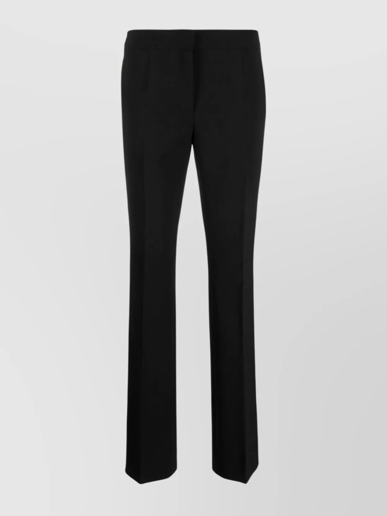 Shop Moschino Flared Mid-rise Straight Leg Trousers In Black