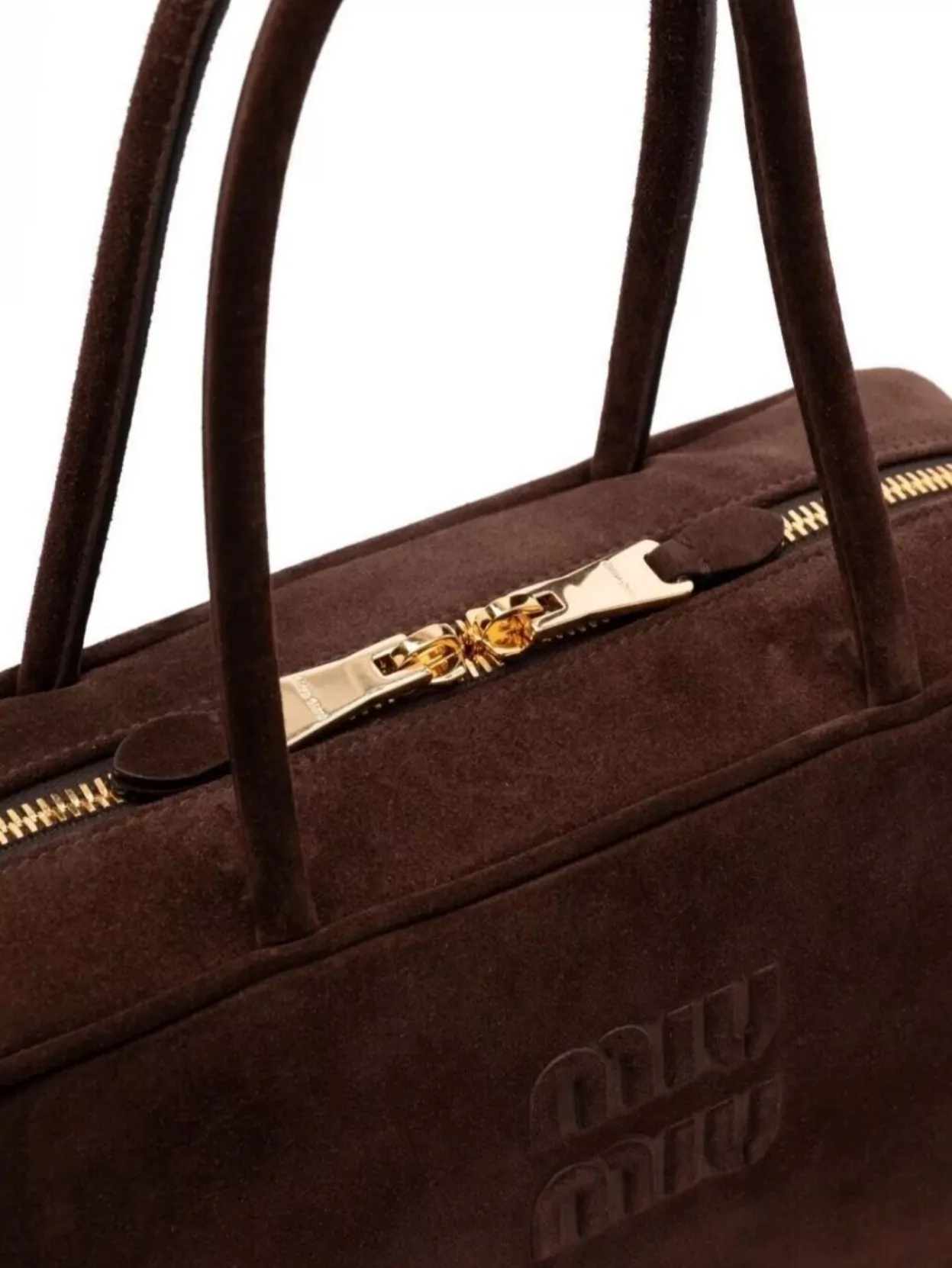 Miu Miu Rectangular Suede Tote Bag Top Handles