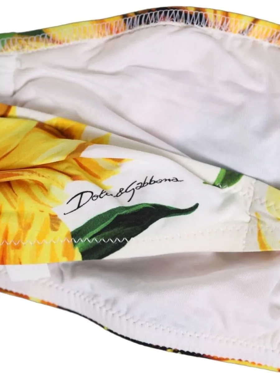 Dolce&Gabbana Sunflower Print Bandeau Bikini Top