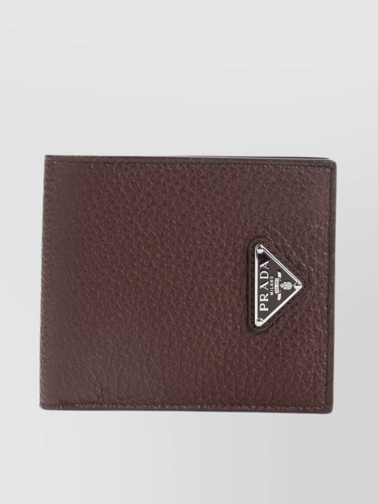 Prada Grained Leather Billfold Wallet Triangle Logo