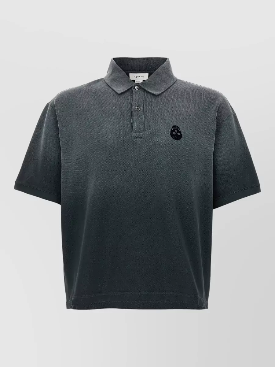 Mc Queen cotton gradient-effect short-sleeve polo shirt