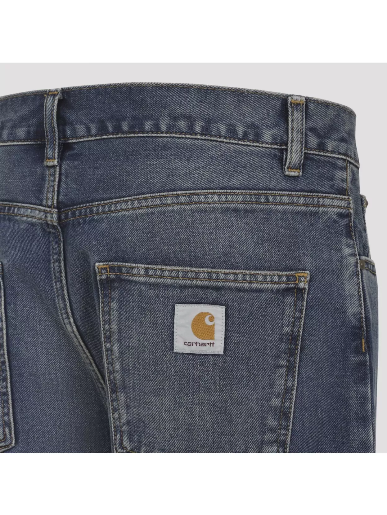 Carhartt Wip Mid-rise Organic Cotton Trousers In Blue