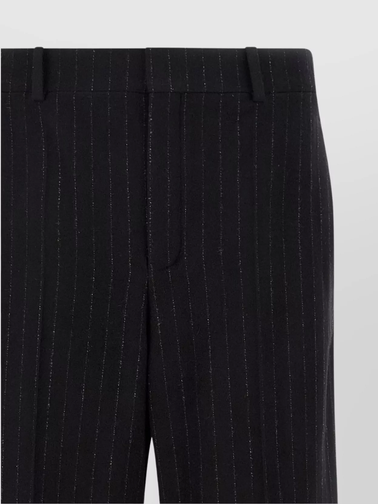 Saint Laurent Straight Leg Pinstripe Trousers With Belt Loops
