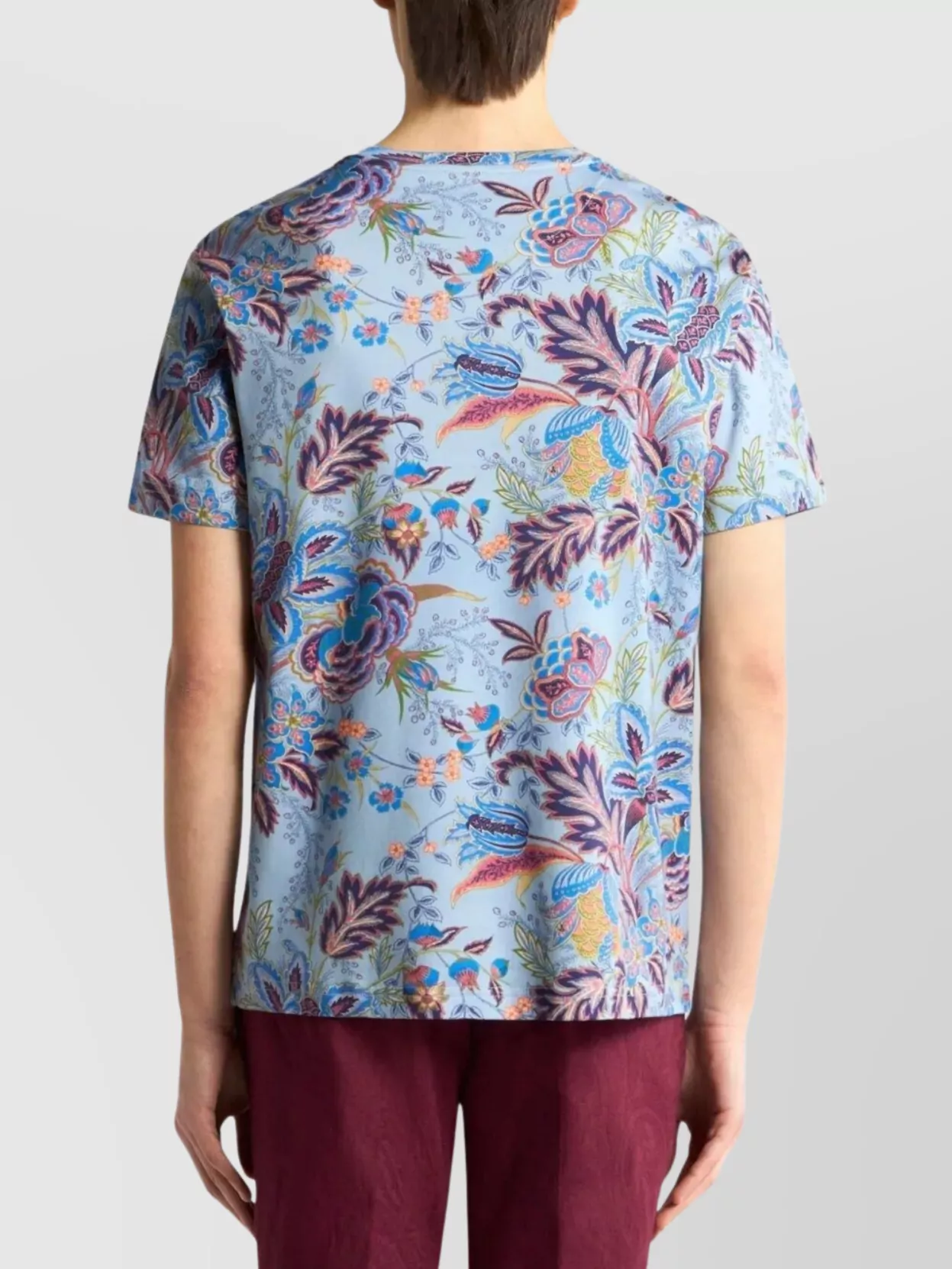 Etro Floral Print Short Sleeve Round Neck T-Shirt