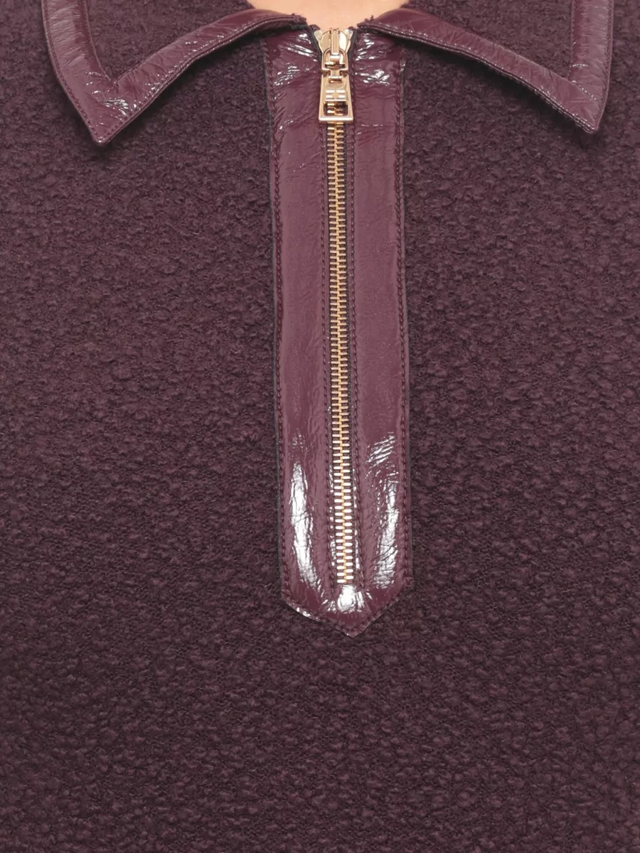 Elisabetta Franchi Knee Length Bouclé Wool Shirt Dress