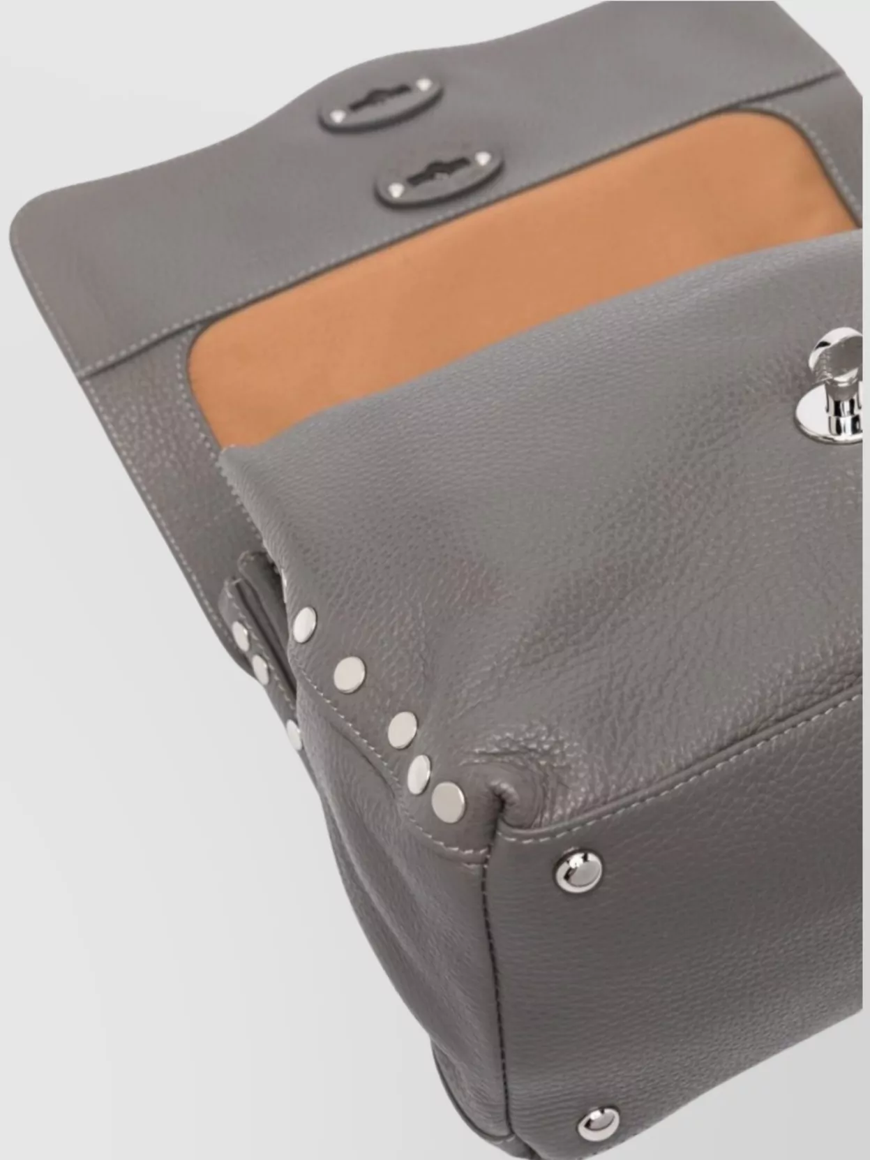 Zanellato Leather Cross-Body Bag Metal Studs