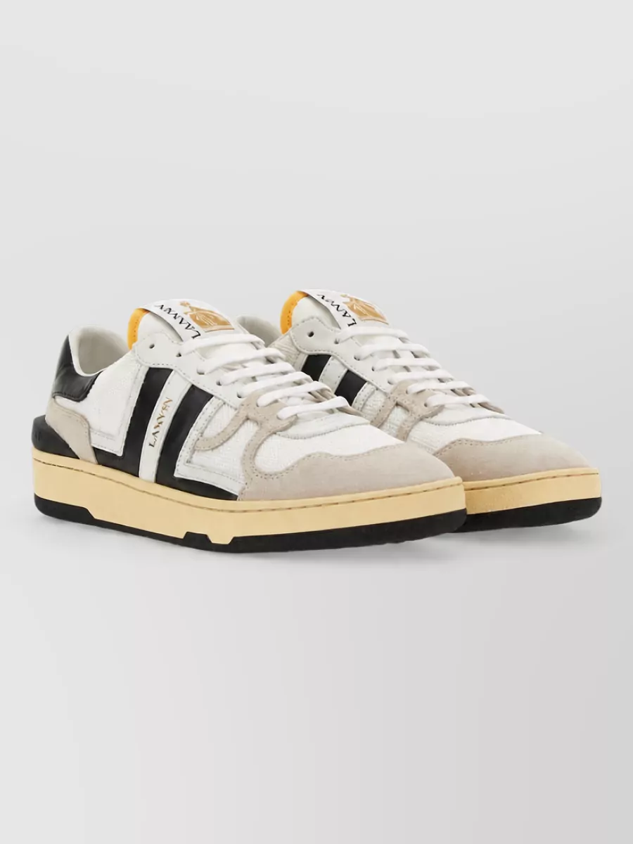 Lanvin Mesh Suede And Nappa Leather Sneakers