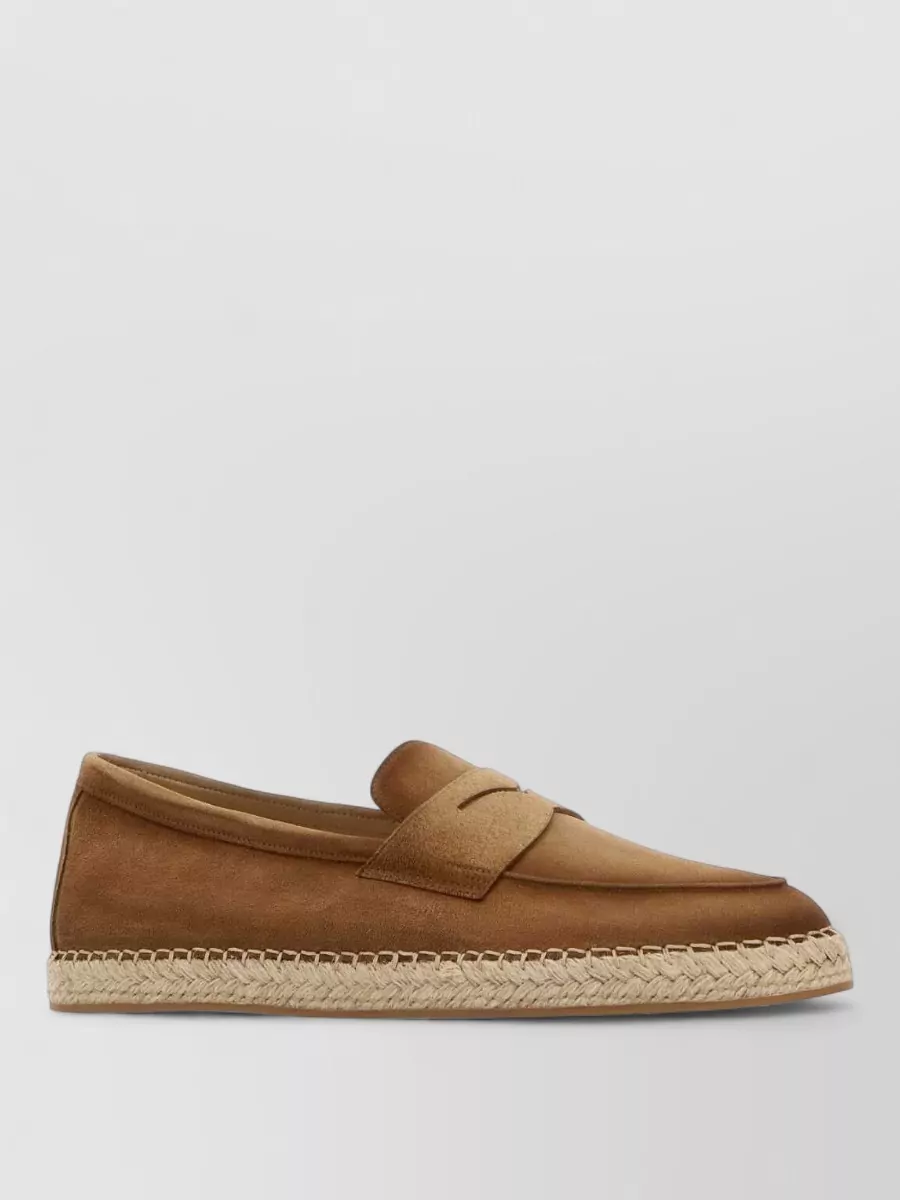 Santoni Suede Leather Espadrilles