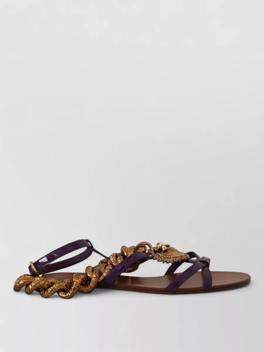 Dolce&Gabbana Leather Flat Sandals