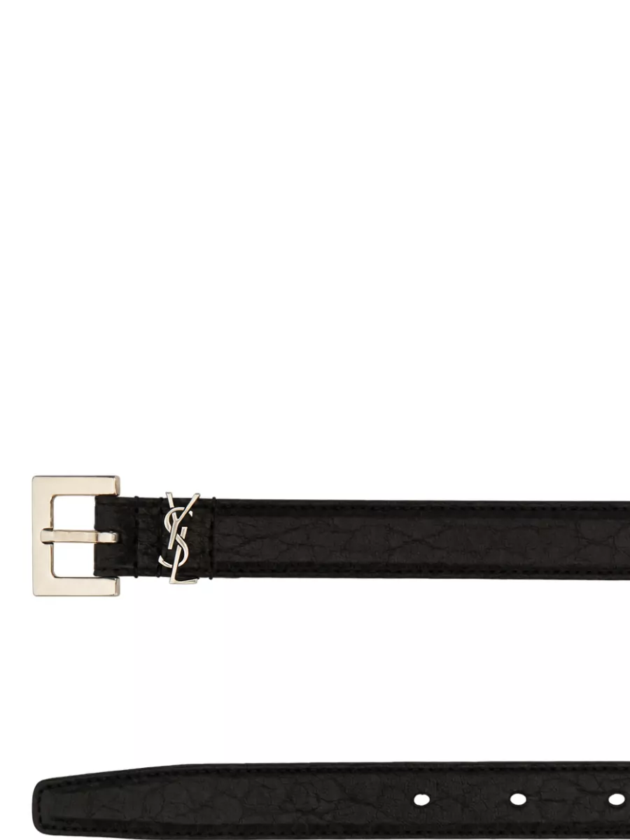Saint Laurent Lambskin Slim Belt