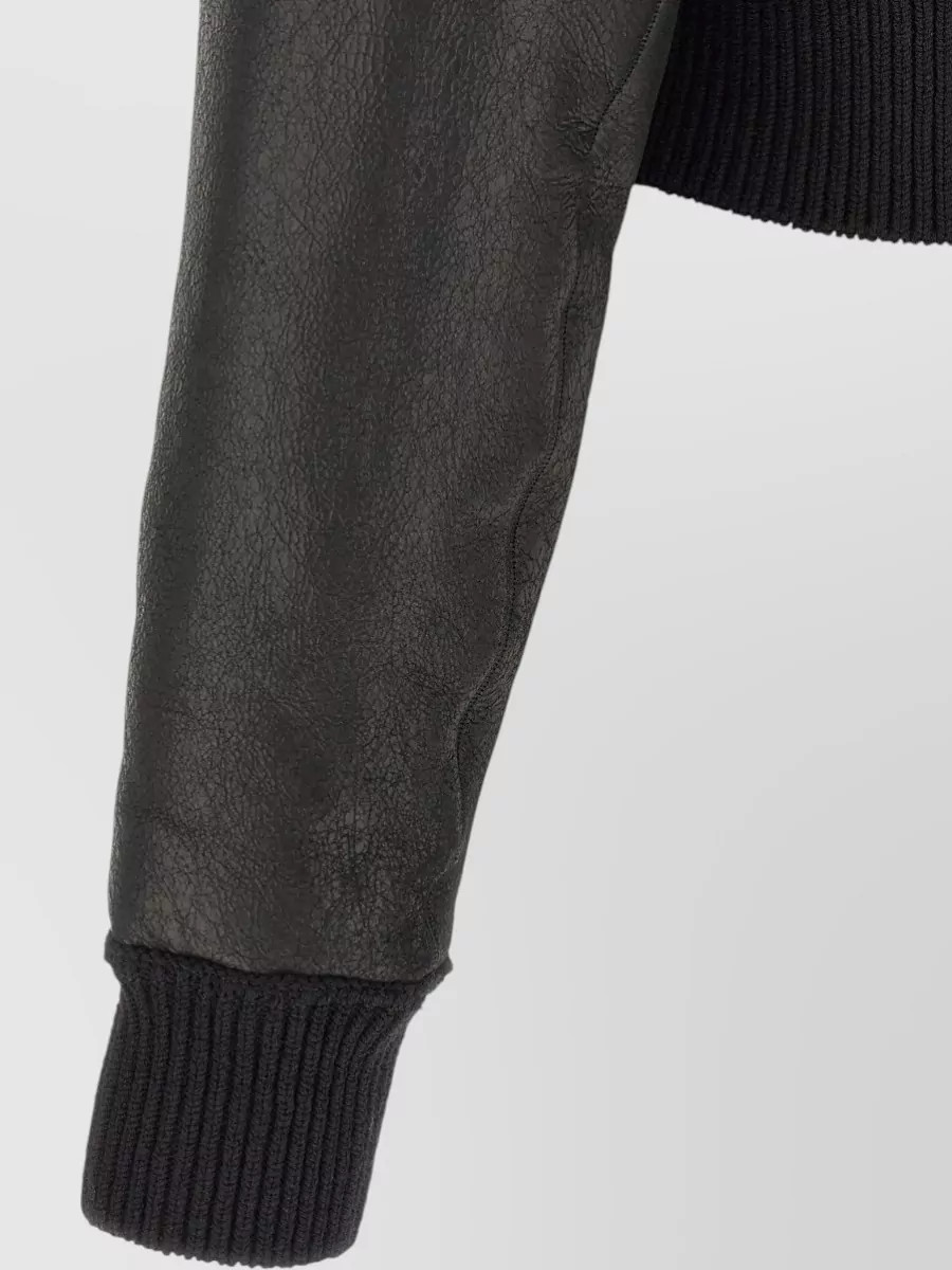 Rick Owens Leather Cropped Bomber Jacket