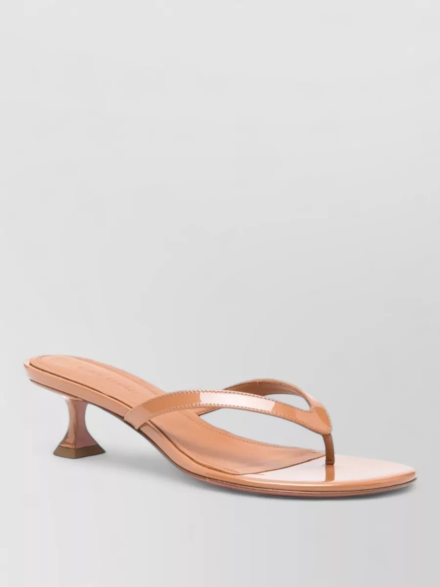 Amina Muaddi Patent Leather Thong Mules