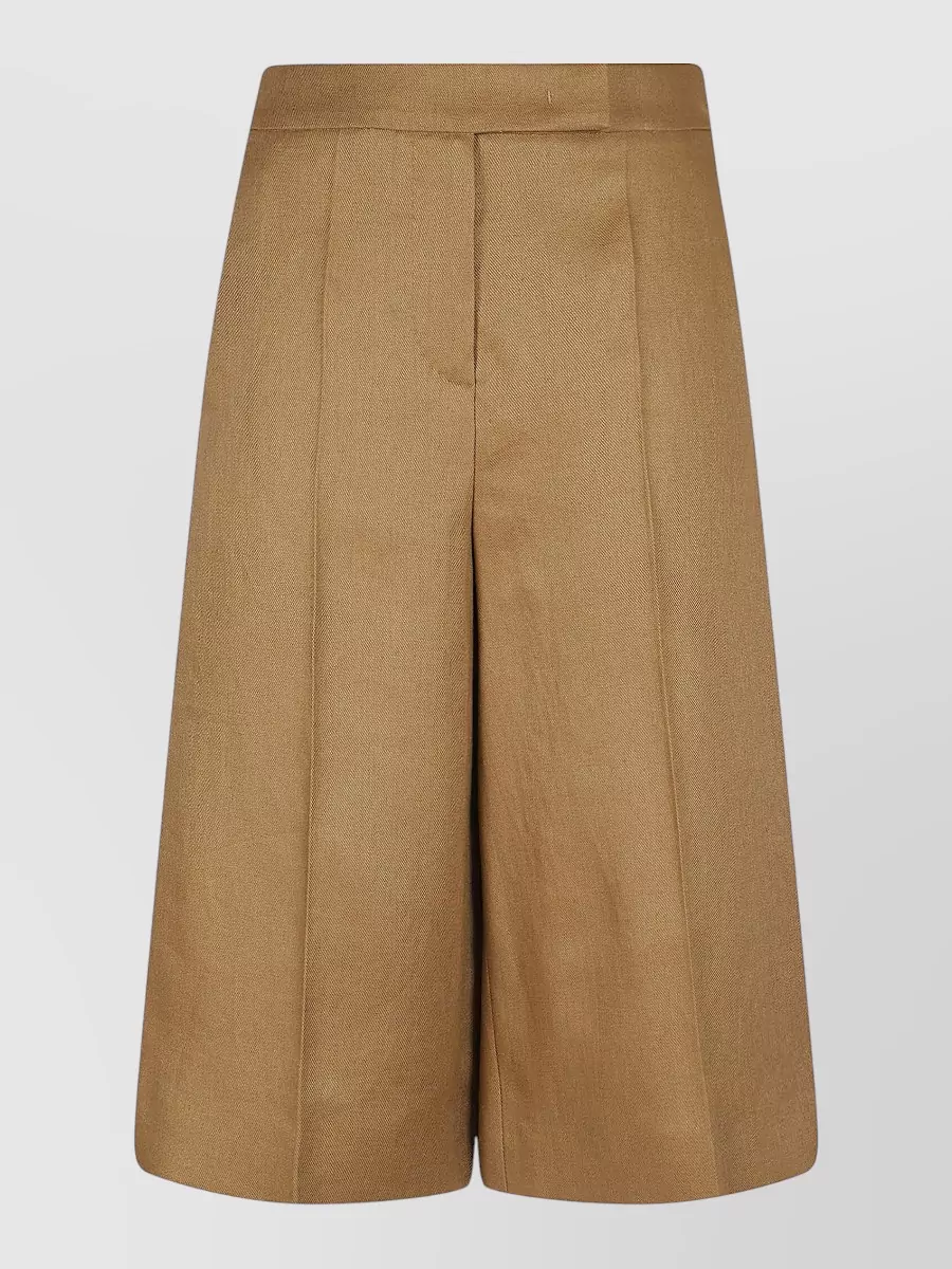 Max Mara Linen High-Rise Knee-Length Bermuda Shorts