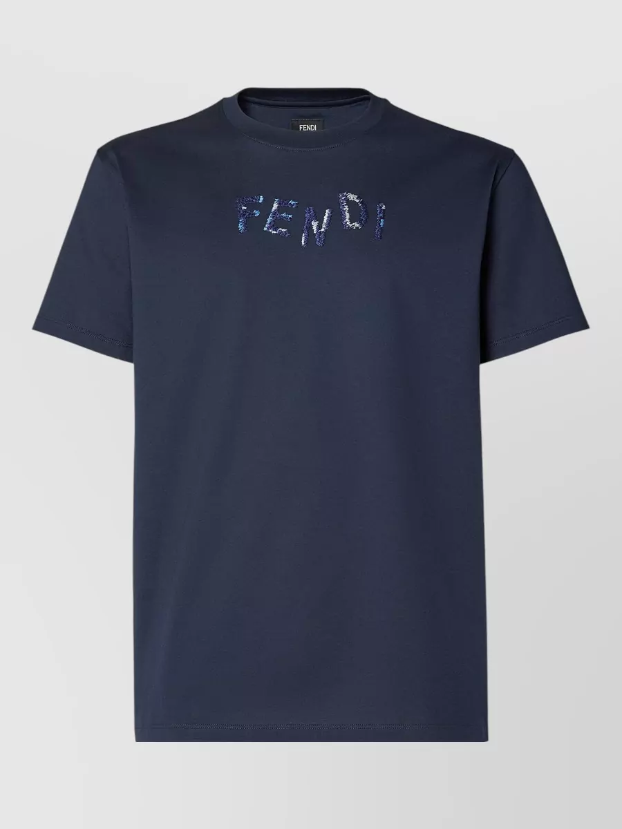 Fendi cotton logo-embroidered t-shirt