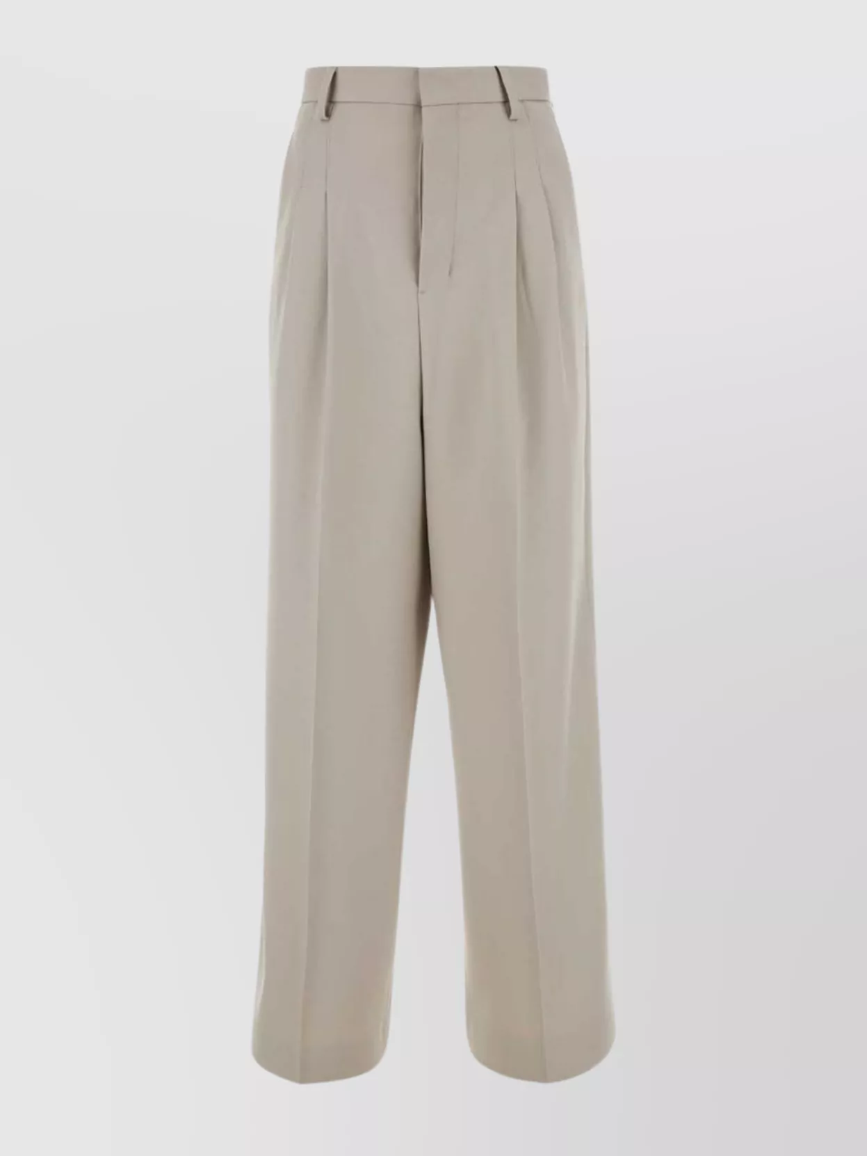 Shop Ami Alexandre Mattiussi High Waist Twill Wide-leg Trousers In Cream