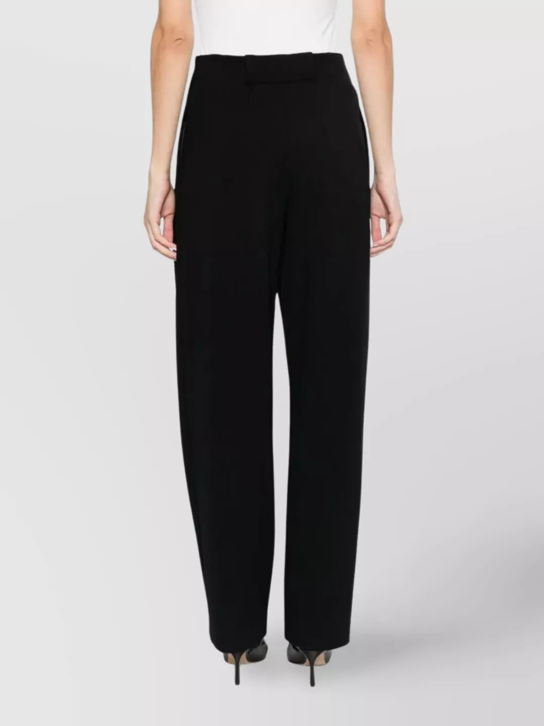 Emporio Armani High Waist Wide Leg Trousers With Pockets
