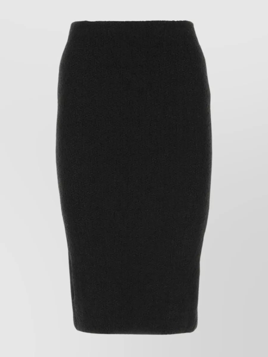 Shop Bottega Veneta Elastic Waistband Terry Fabric Skirt In Black
