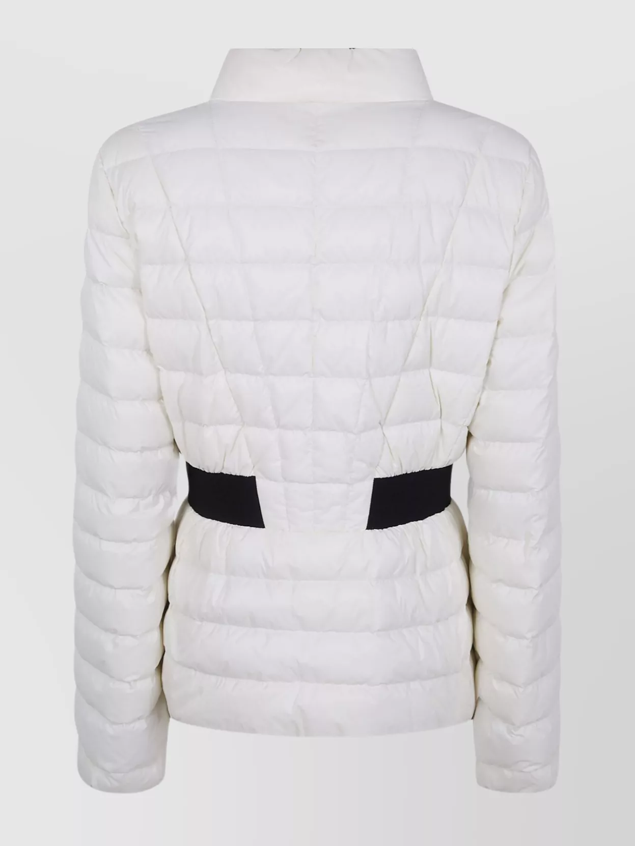 Moncler Quilted High Collar Jacket Side Pockets In White