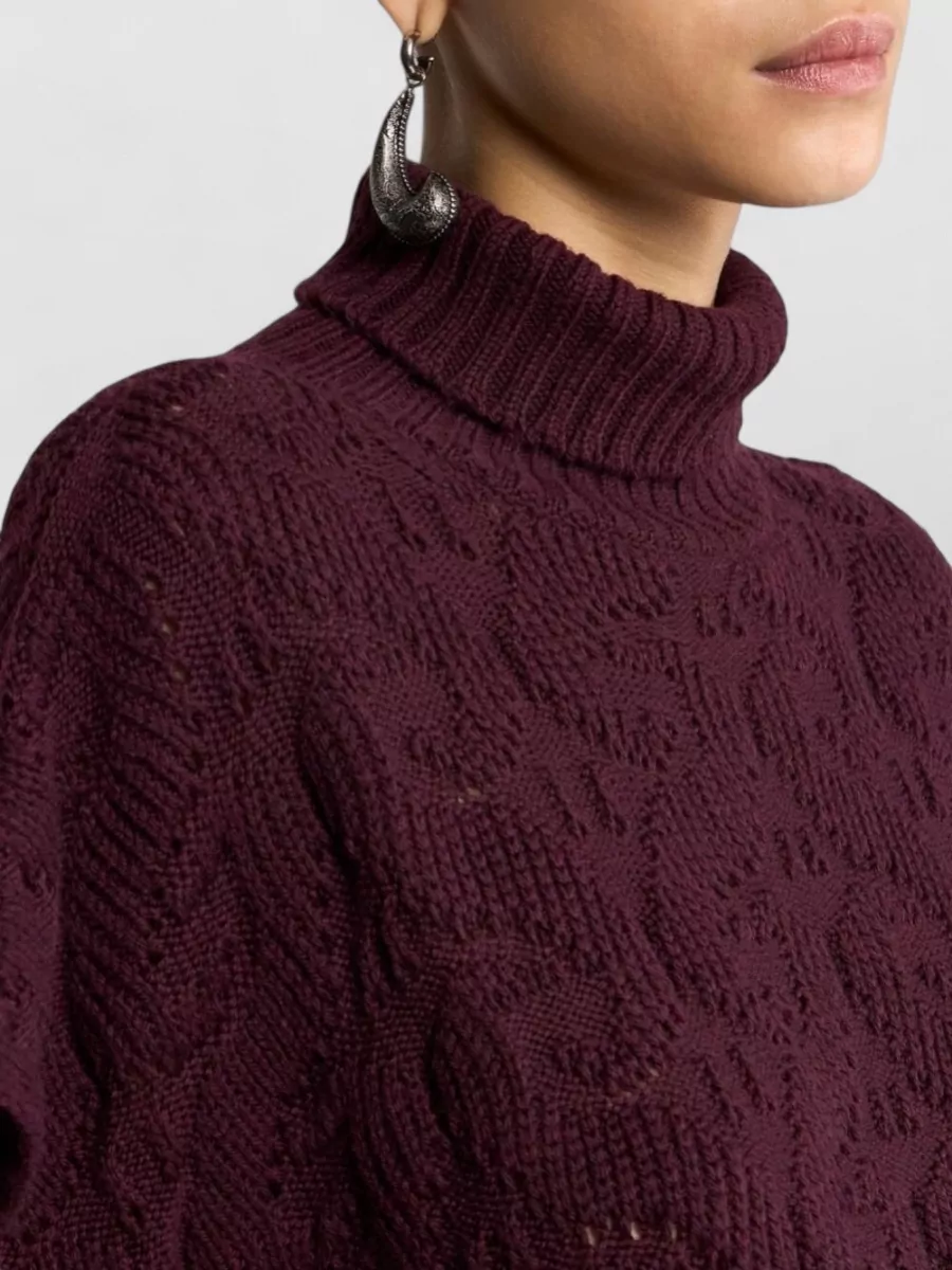 Etro Wool Turtleneck Cap Sleeve Sweatshirt
